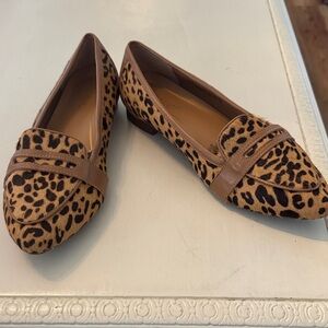 Vionic Leopard Print Loafers in Tan and Black